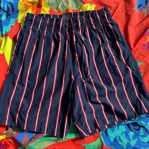 H&M Swim Trunks, Blue/Red/White w/pockets, Brand New/ Never worn. Size small